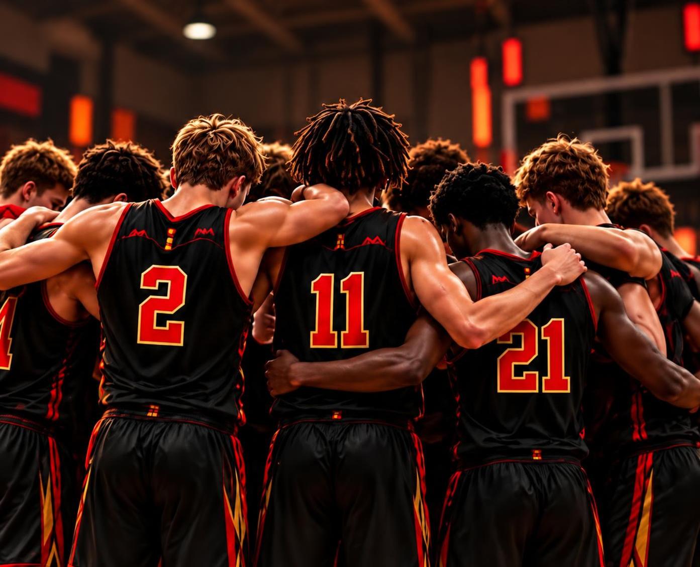 Fusion Prep players in a team huddle